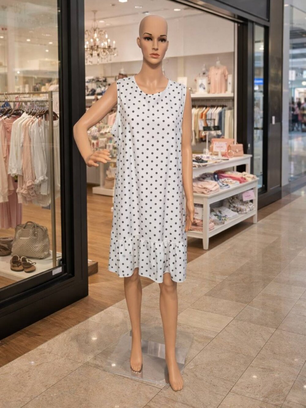 White and Black Polka Dot Dress - Temu - XXL